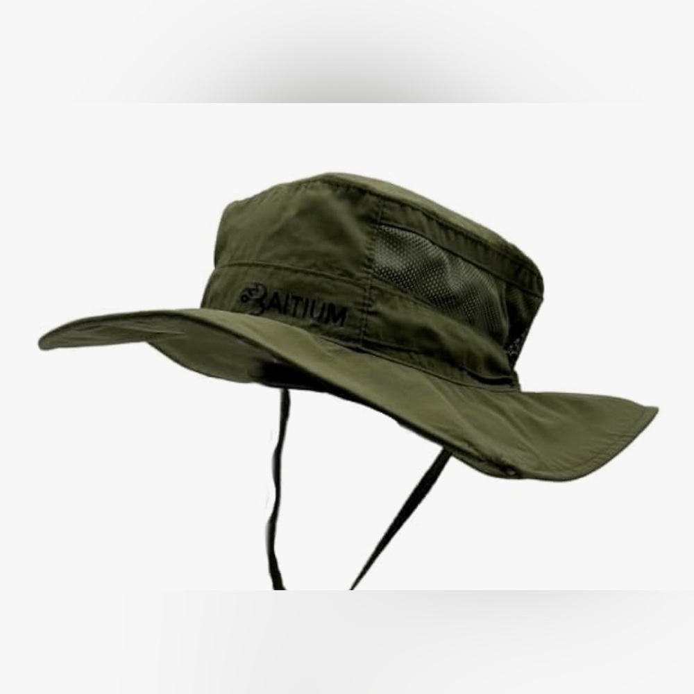 New-Olive Green Wide Brim 
Sun Hat Fishing,Beach Hat
Bottle opener in Rim